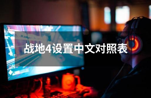 战地4设置中文对照表-第1张-游戏相关-八六二网