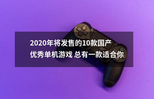2020年将发售的10款国产优秀单机游戏 总有一款适合你-第1张-游戏相关-八六二网